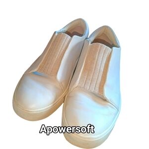 Vionic Cream Leather Slip-On Sneakers